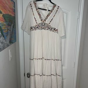 Baltic born white dress with floral details